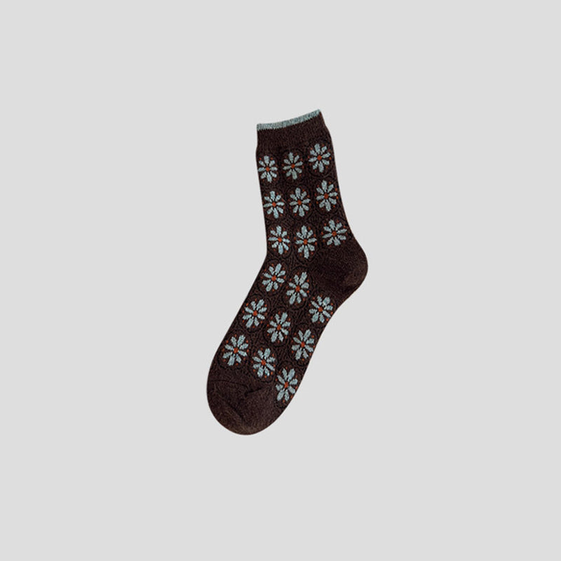 Chaussettes Chaudes À Fleurs
