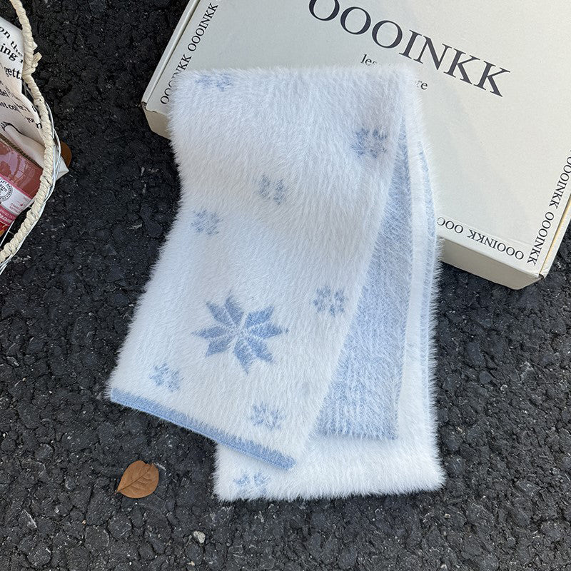 Écharpe Chaude À Motif Flocon De Neige