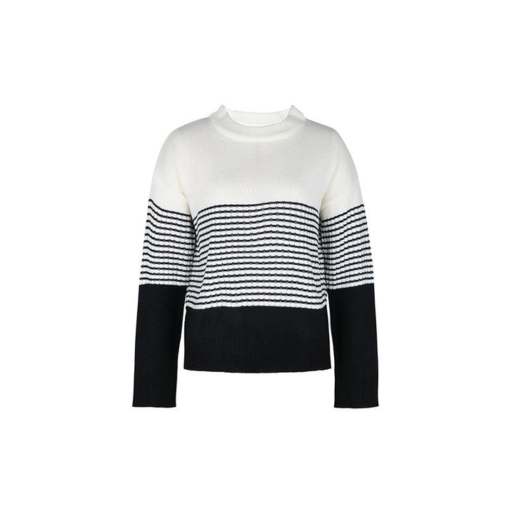 Pull En Tricot Rayé Décontracté
