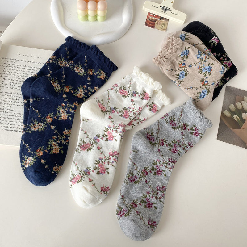 Chaussettes À Fleurs Vintage