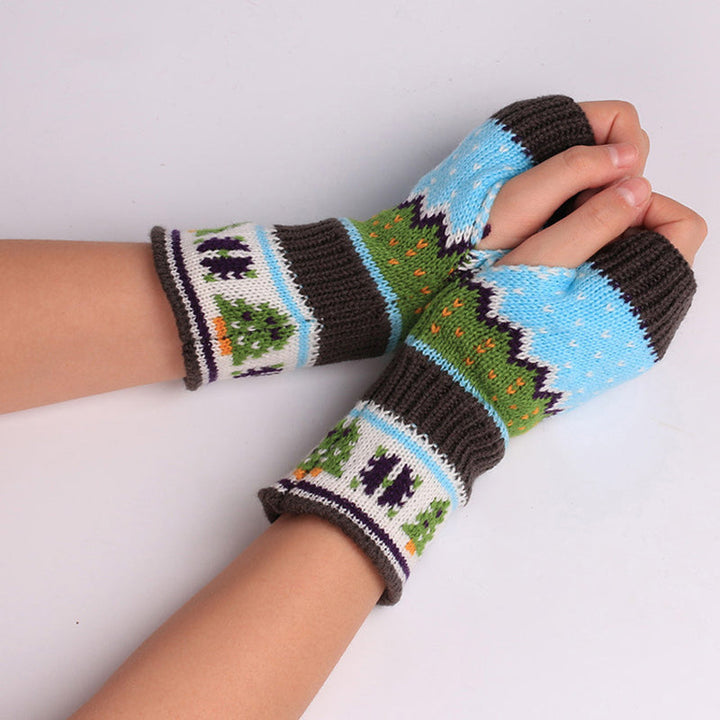 Gants Tricotés De Noël