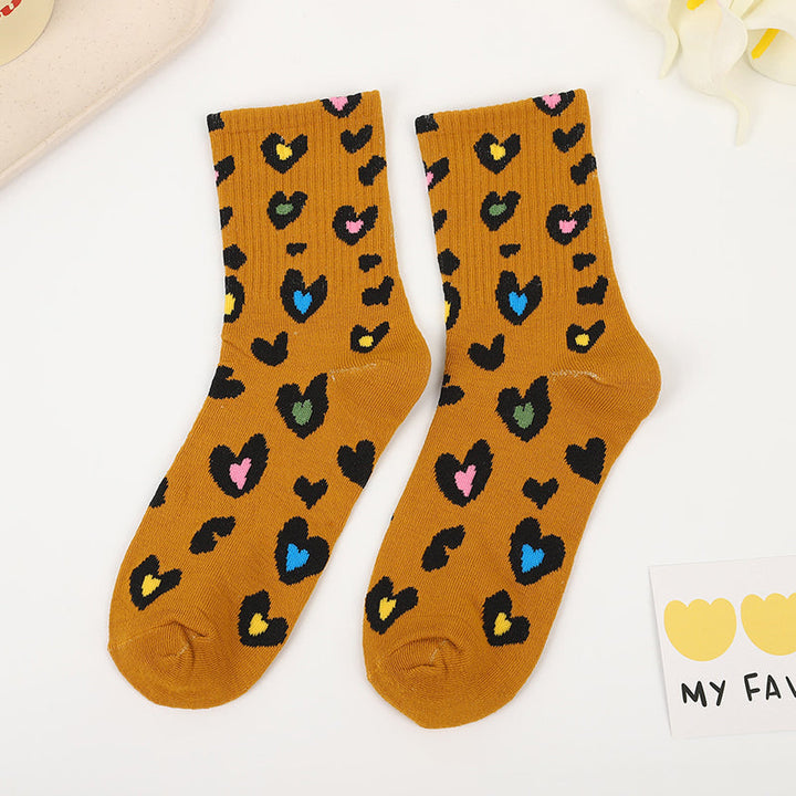Chaussettes Décontractées À Imprimé Coeur