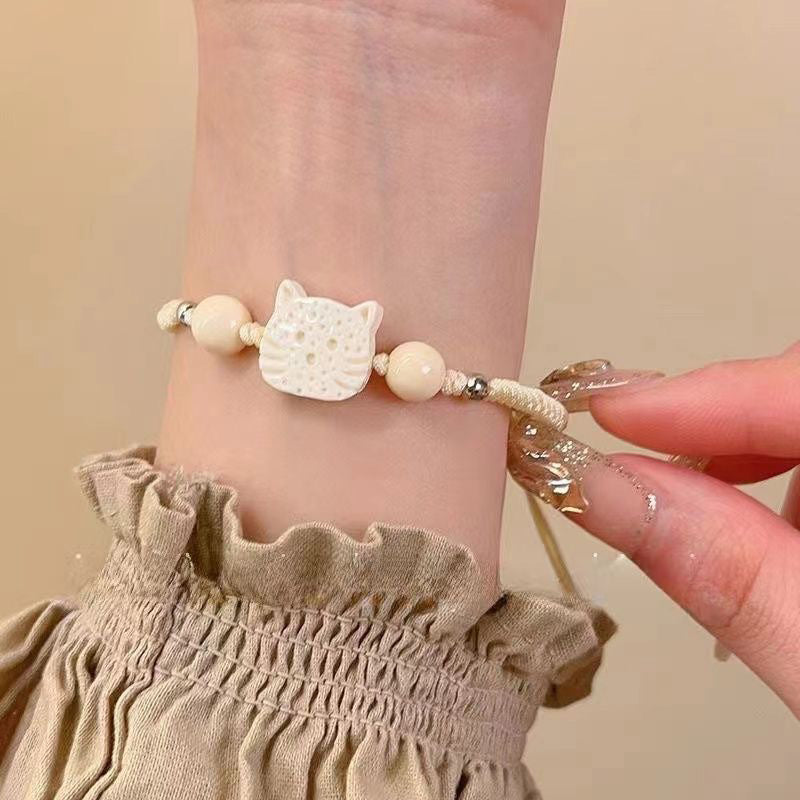 Bracelet Tressé Chat De Dessin Animé