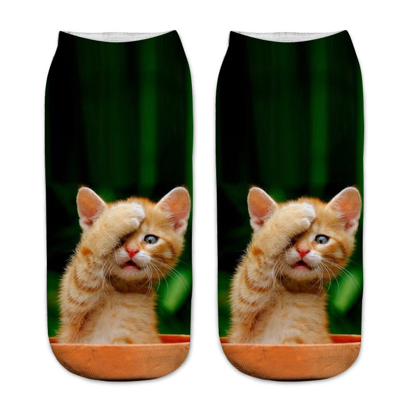 Chaussettes Créatives À Imprimé Chat