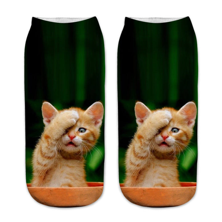 Chaussettes Créatives À Imprimé Chat