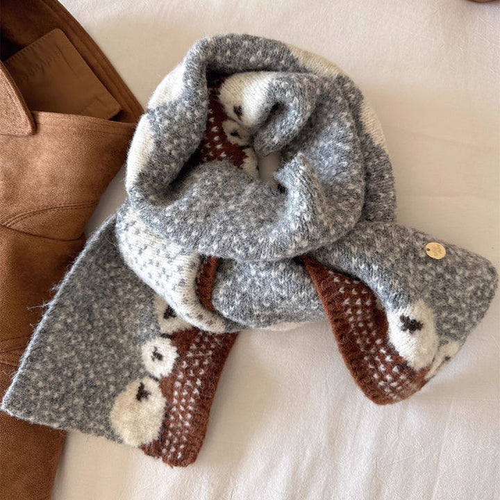 Écharpe Chaude À Motif Mouton