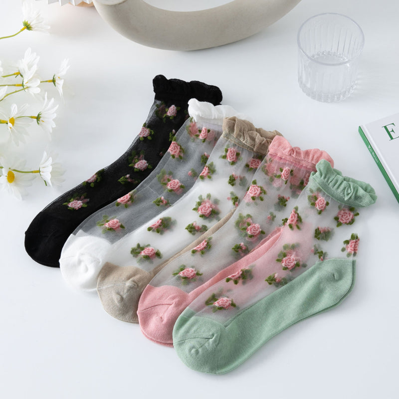 Chaussettes Fleuries Respirantes