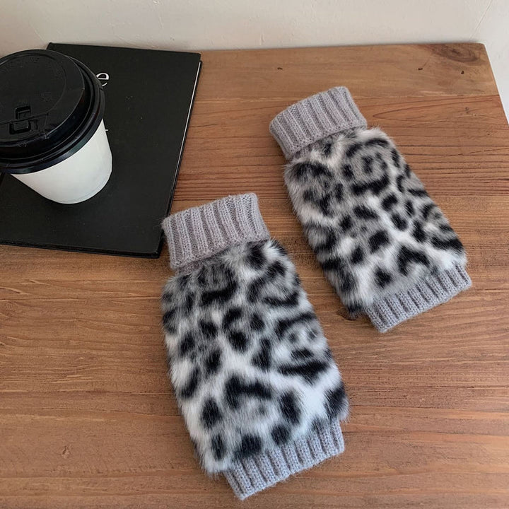Gants Chauds À Imprimé Léopard