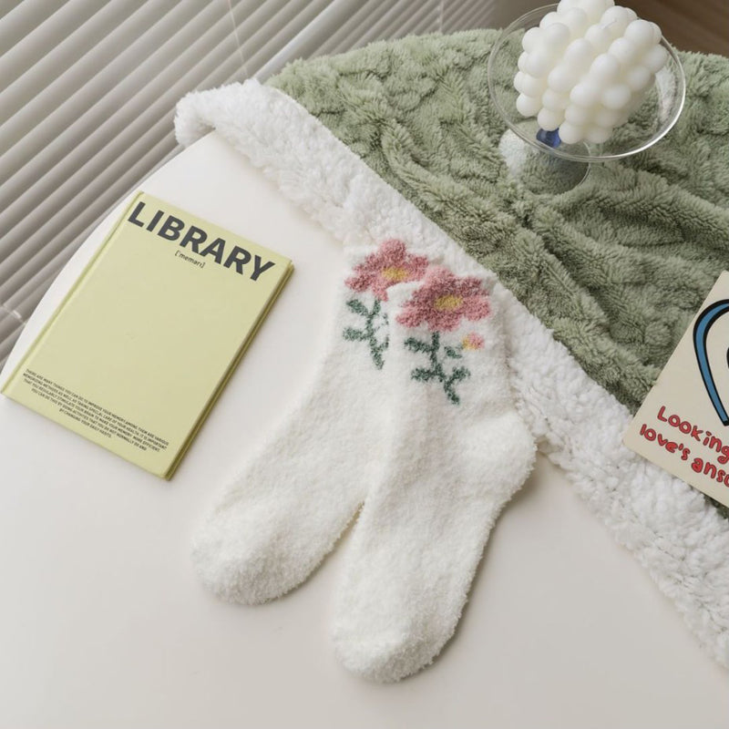 Chaussettes Chaudes À Fleurs