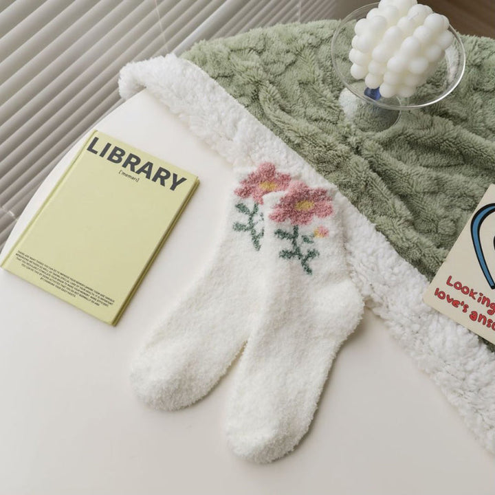 Chaussettes Chaudes À Fleurs