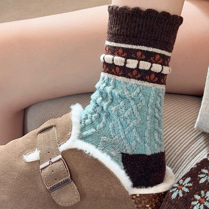 Chaussettes Chaudes À Fleurs