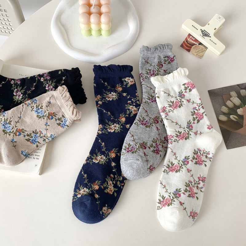 Chaussettes À Fleurs Vintage