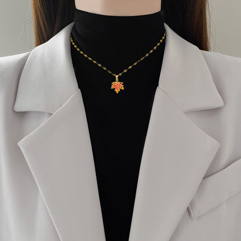 Collier Pendentif Feuille D'Érable