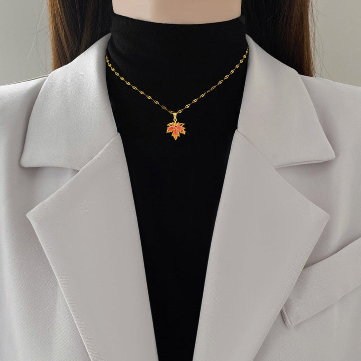 Collier Pendentif Feuille D'Érable