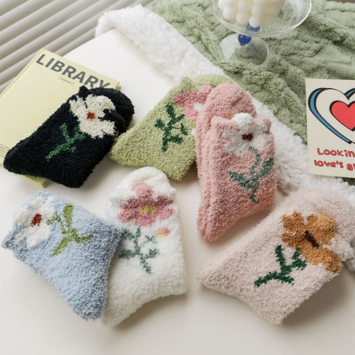 Chaussettes Chaudes À Fleurs