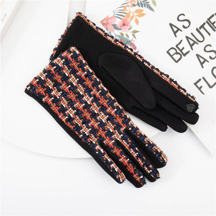 Gants Chauds À Carreaux