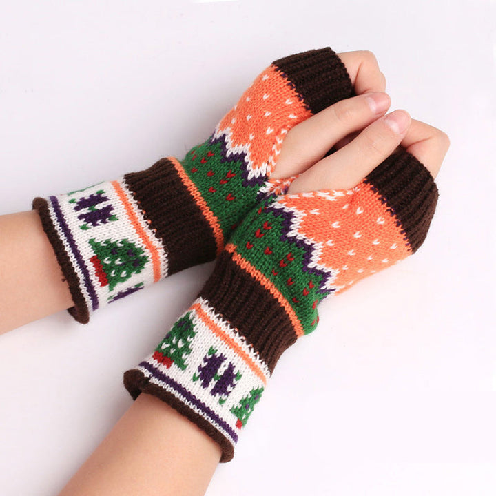 Gants Tricotés De Noël