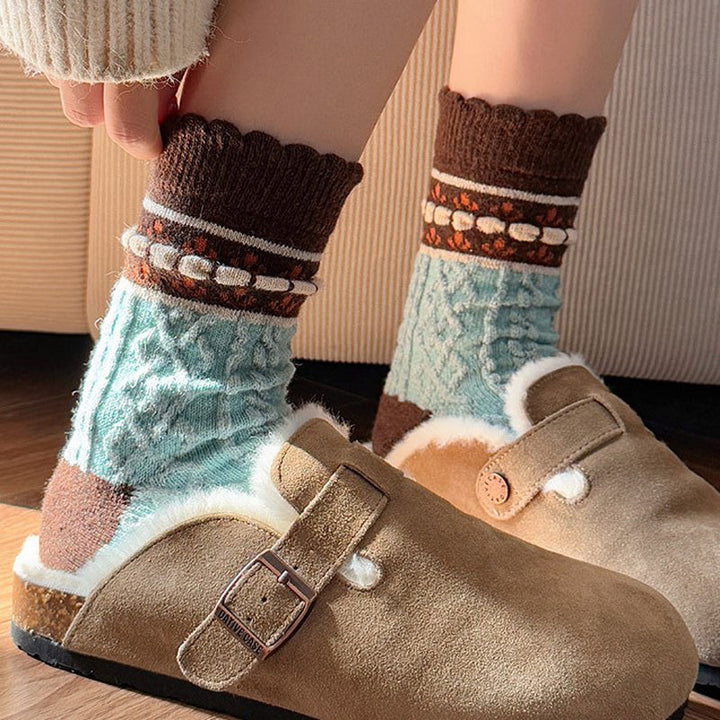 Chaussettes Chaudes À Fleurs