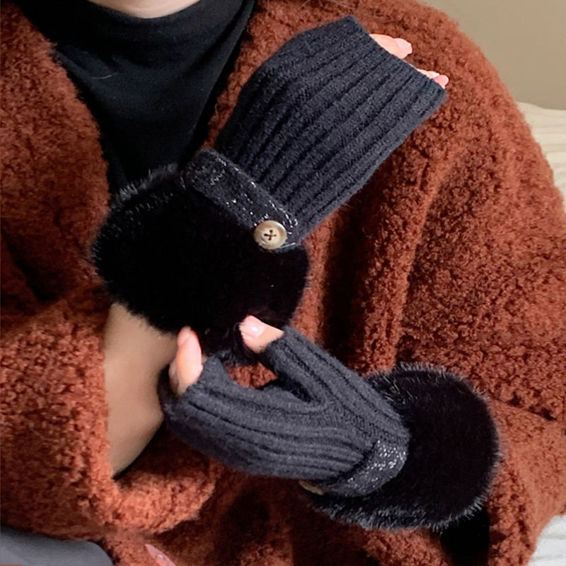 Gants Chauds De Couleur Unie