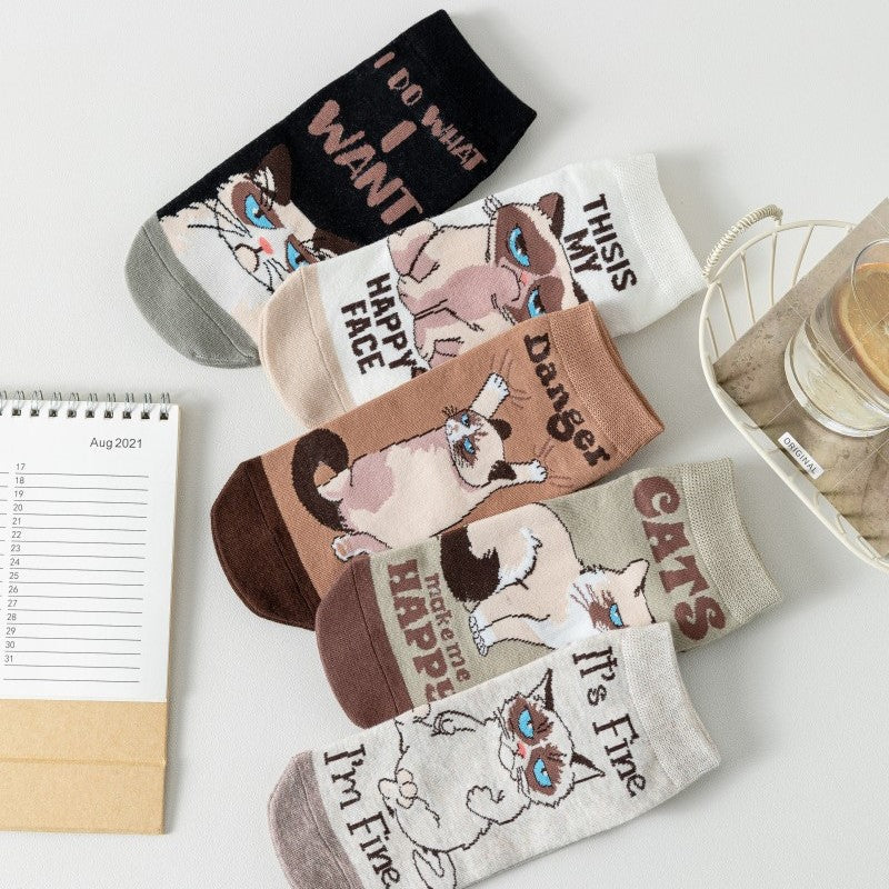 Chaussettes Créatives À Imprimé Chat