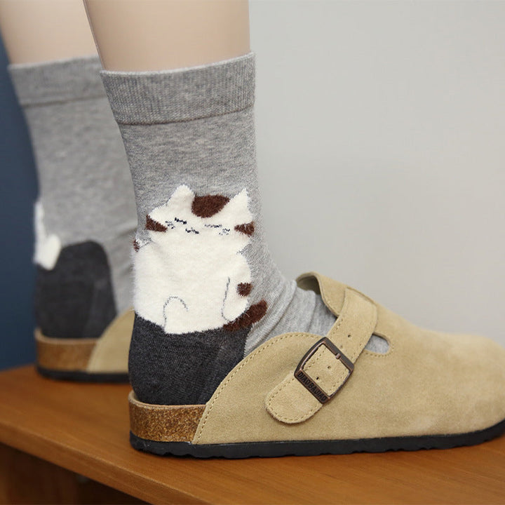 Chaussettes Décontractées À Imprimé Chat