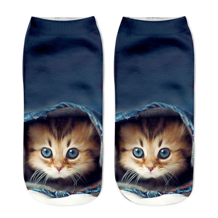 Chaussettes Créatives À Imprimé Chat