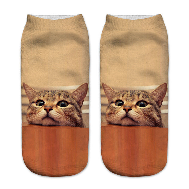 Chaussettes Créatives À Imprimé Chat