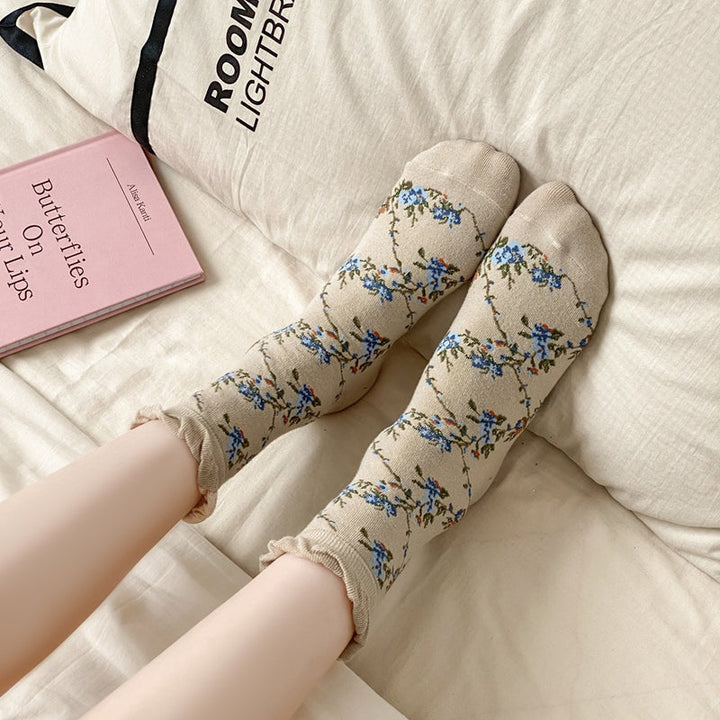 Chaussettes À Fleurs Vintage