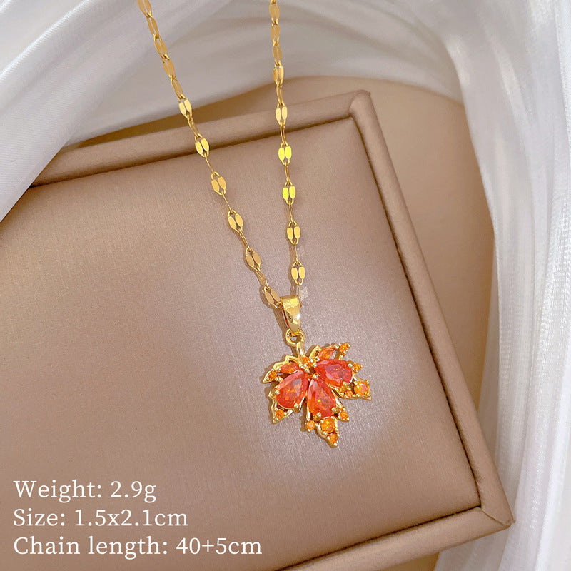 Collier Pendentif Feuille D'Érable