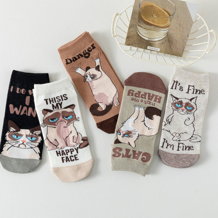 Chaussettes Créatives À Imprimé Chat