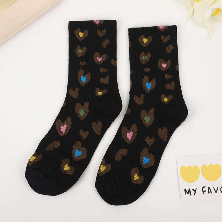 Chaussettes Décontractées À Imprimé Coeur