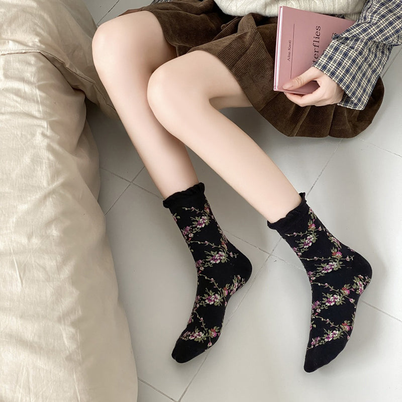 Chaussettes À Fleurs Vintage