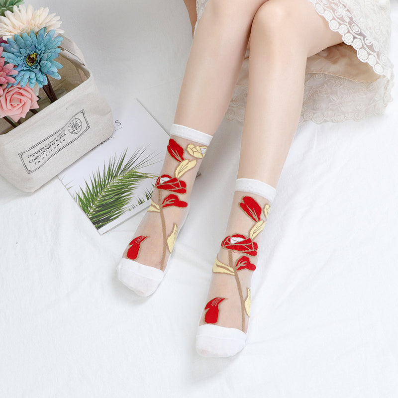 Chaussettes Fleuries Respirantes