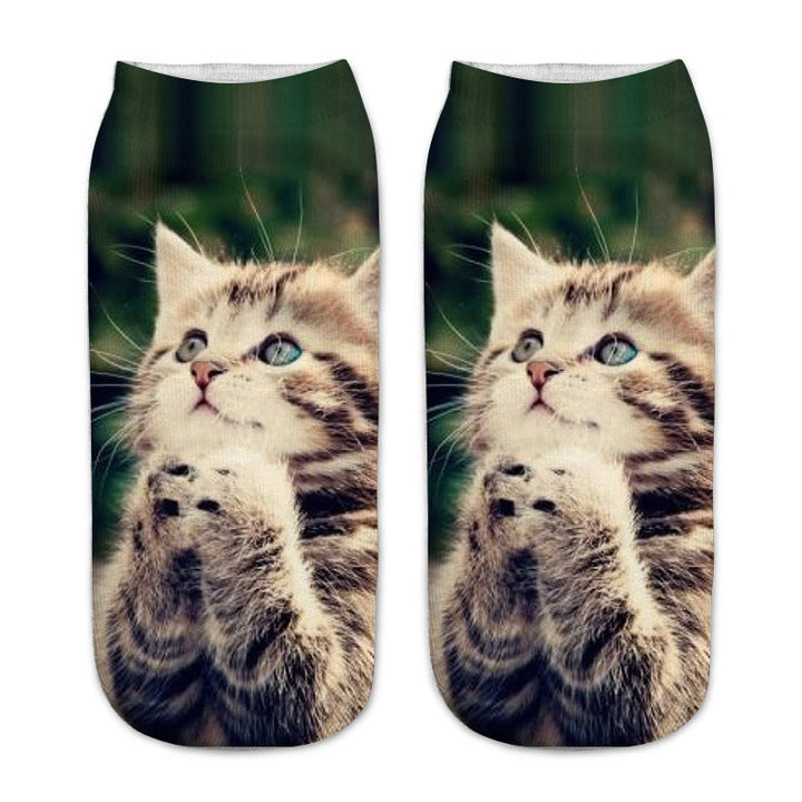 Chaussettes Créatives À Imprimé Chat