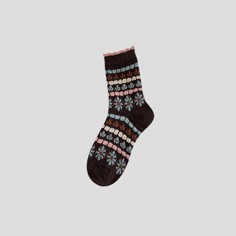 Chaussettes Chaudes À Fleurs