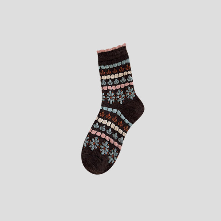Chaussettes Chaudes À Fleurs