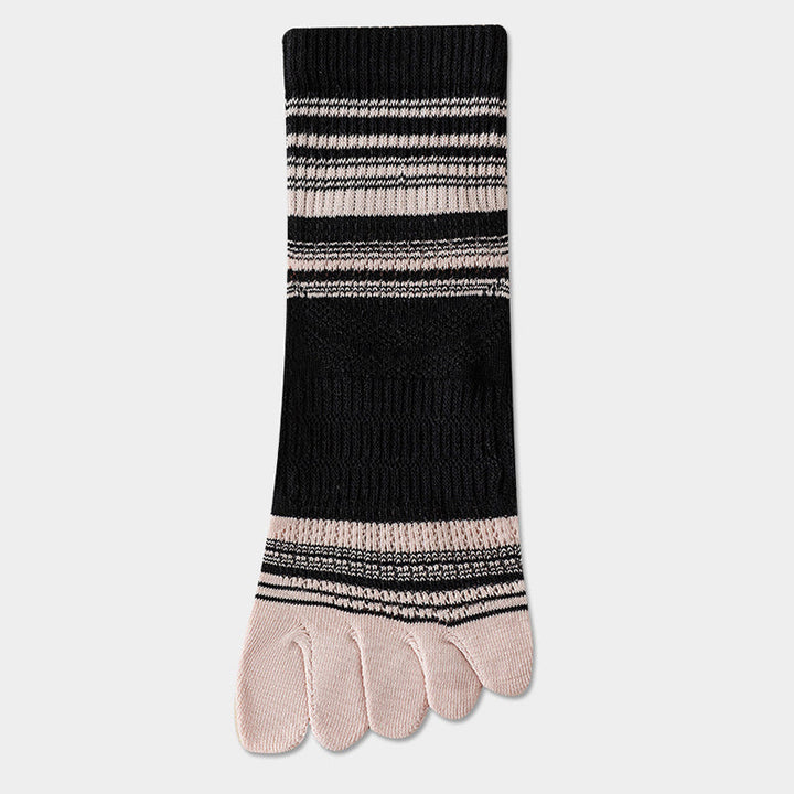 Chaussettes À Cinq Doigts Rayées Et Colorées