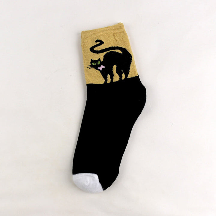 Chaussettes Décontractées À Imprimé Chat