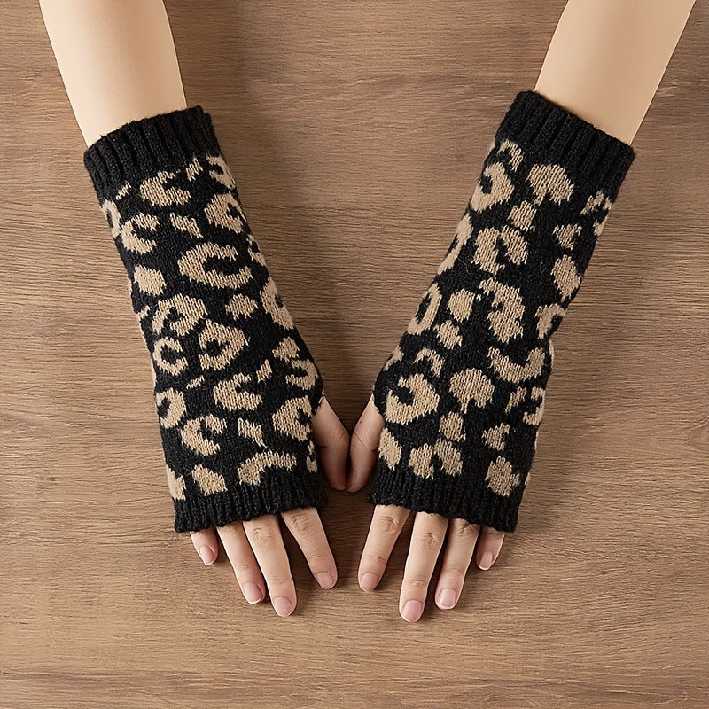 Gants Chauds À Imprimé Léopard