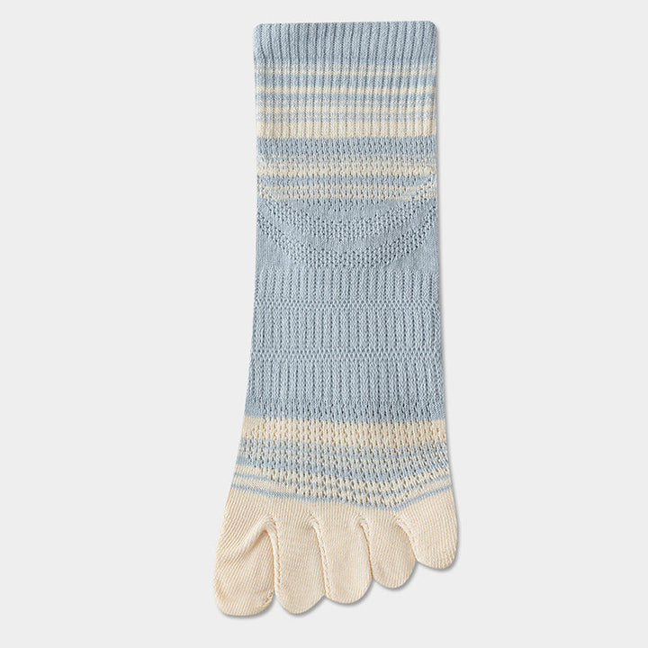 Chaussettes À Cinq Doigts Rayées Et Colorées