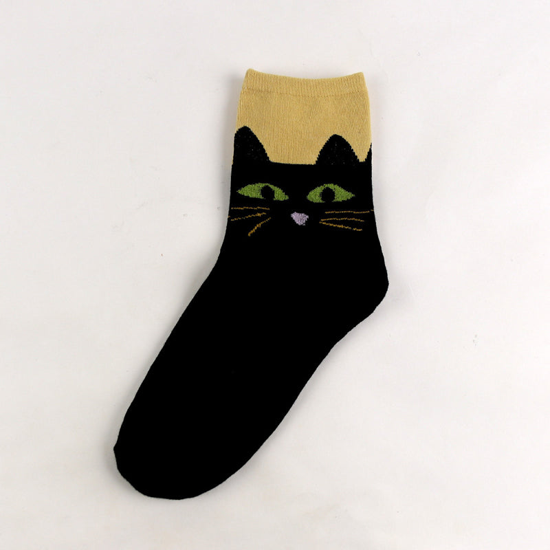 Chaussettes Décontractées À Imprimé Chat