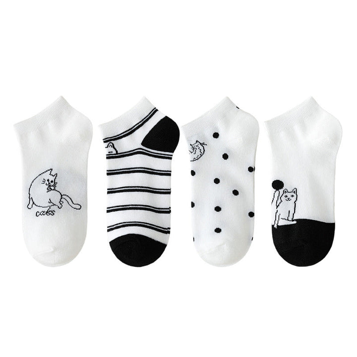 Lot De 4 Paires De Chaussettes À Imprimé Chat