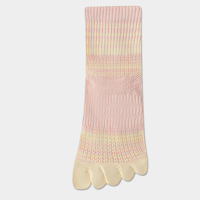 Chaussettes À Cinq Doigts Rayées Et Colorées