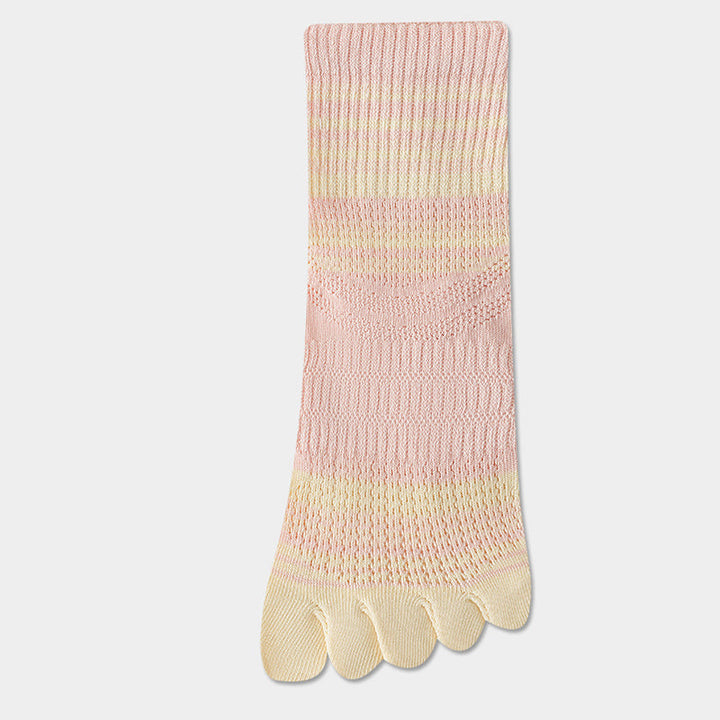 Chaussettes À Cinq Doigts Rayées Et Colorées