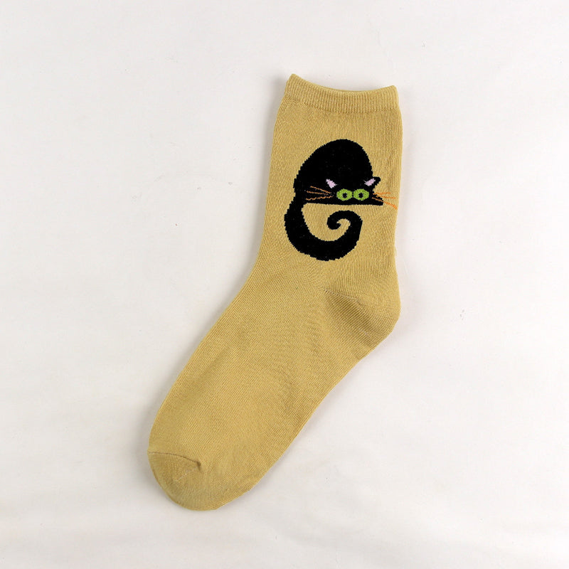Chaussettes Décontractées À Imprimé Chat