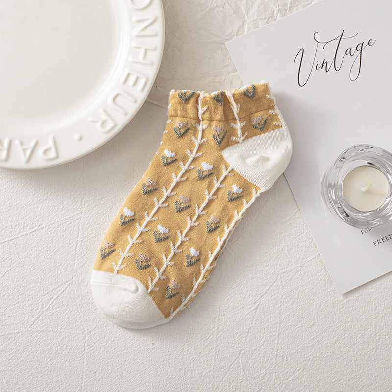 Chaussettes Fleuries Décontractées