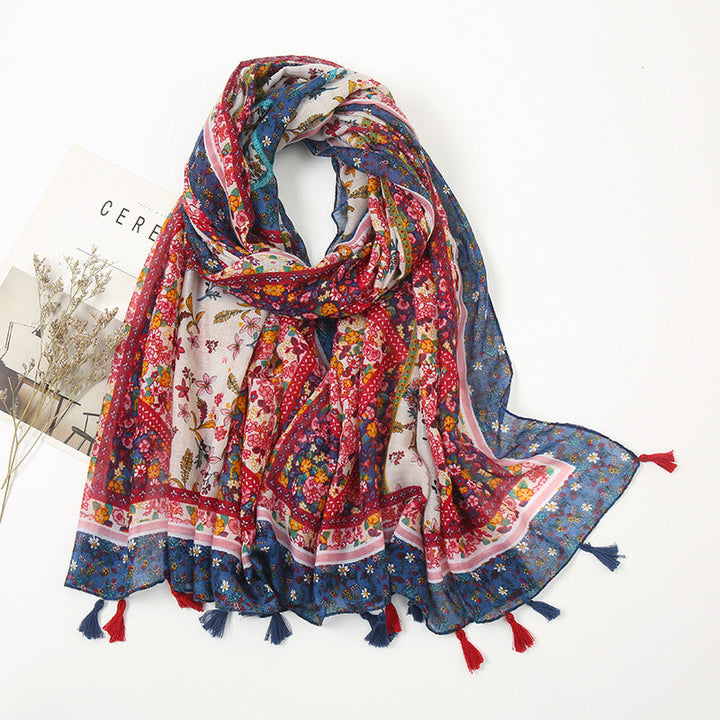 Écharpe À Imprimé Floral Vintage