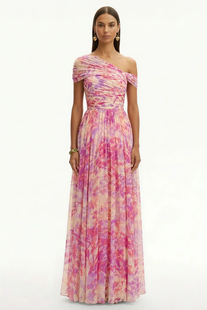 Rosalie | Robe Maxi Fleurie En Mousseline Élégante