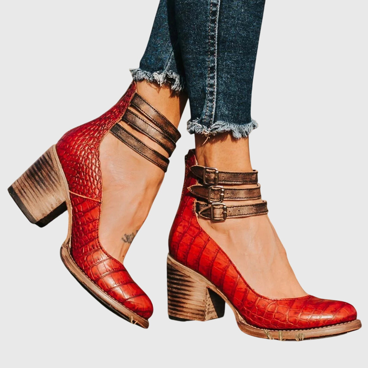 Casilda™ | Botín Vintage de Tacón Bloque con Hebillas
