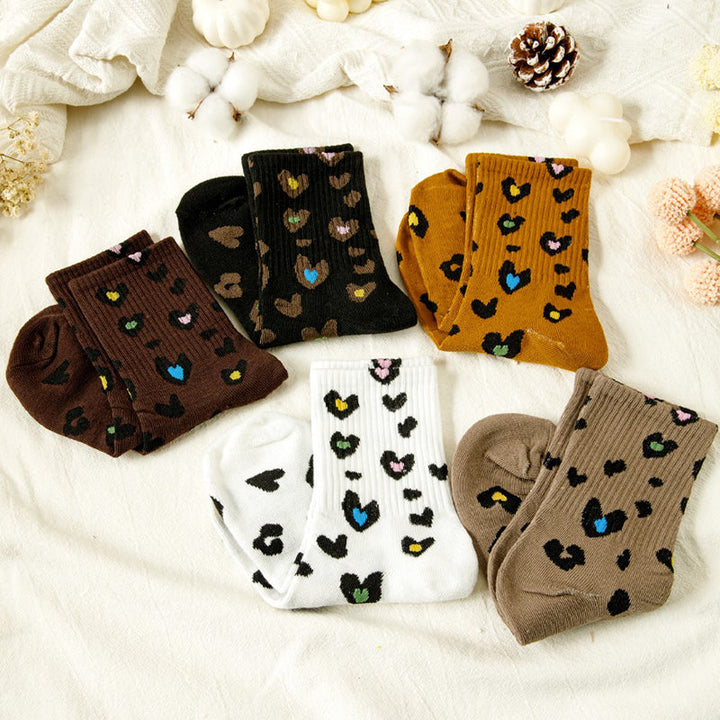 Chaussettes Décontractées À Imprimé Coeur